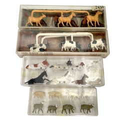 4 st, Merten miniatyr figurer HO 2407, 2408, 1002, 1005