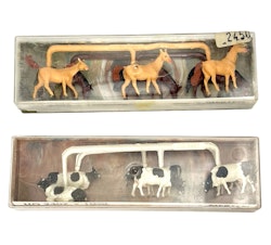 4 st, Merten miniatyr figurer HO 2407, 2408, 1002, 1005