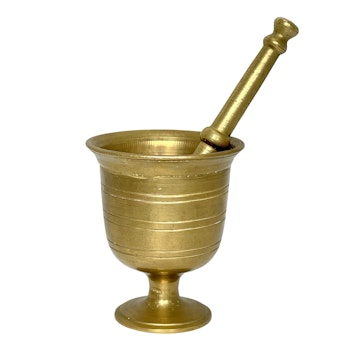 Iskulla varustettu laasti, messinki, 1700-luku