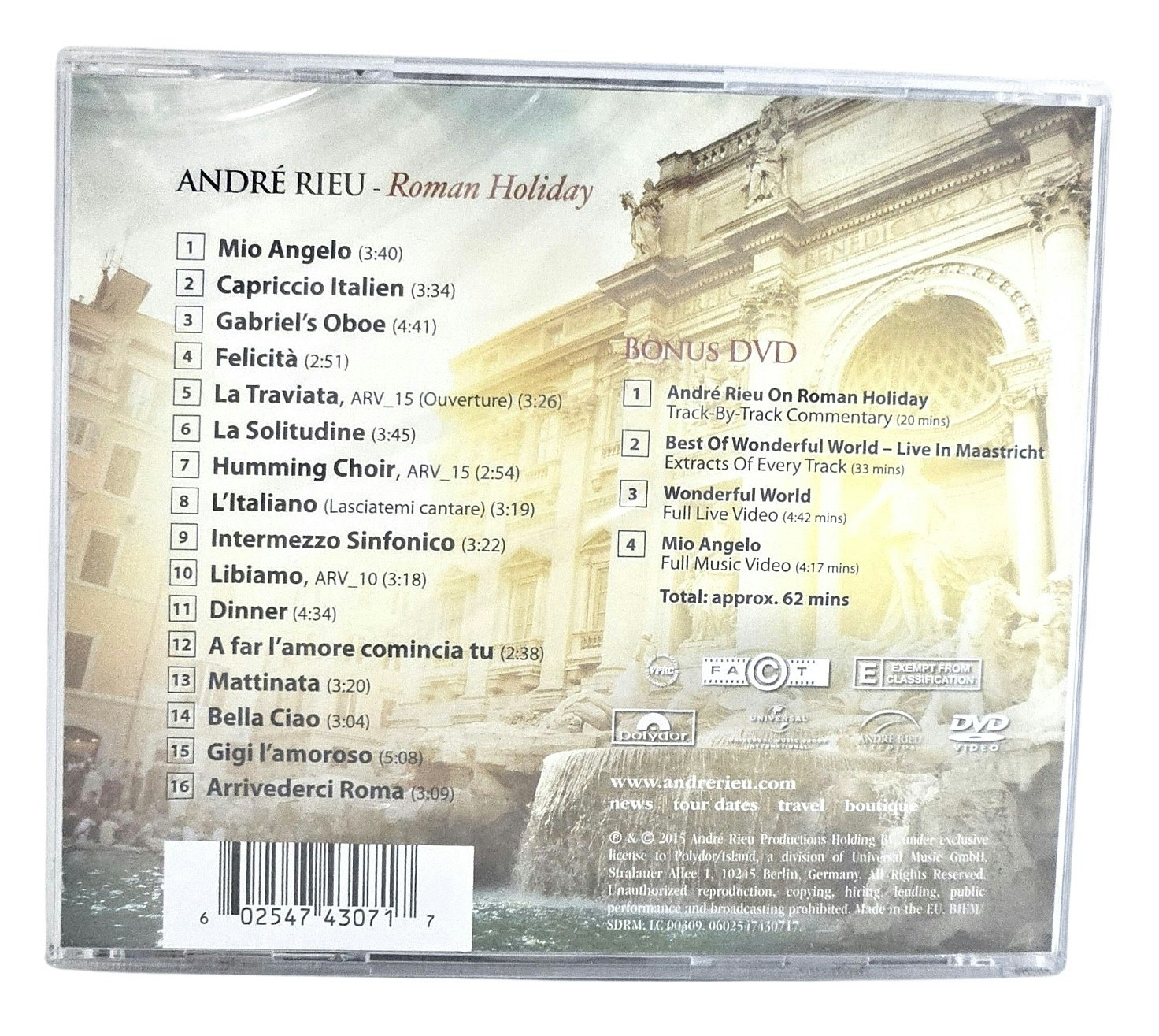 André Rieu, Vacanze Romane, CD