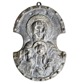 Antiikkireliefi, Neitsyt Maria ja Kristus-lapsi, metallia