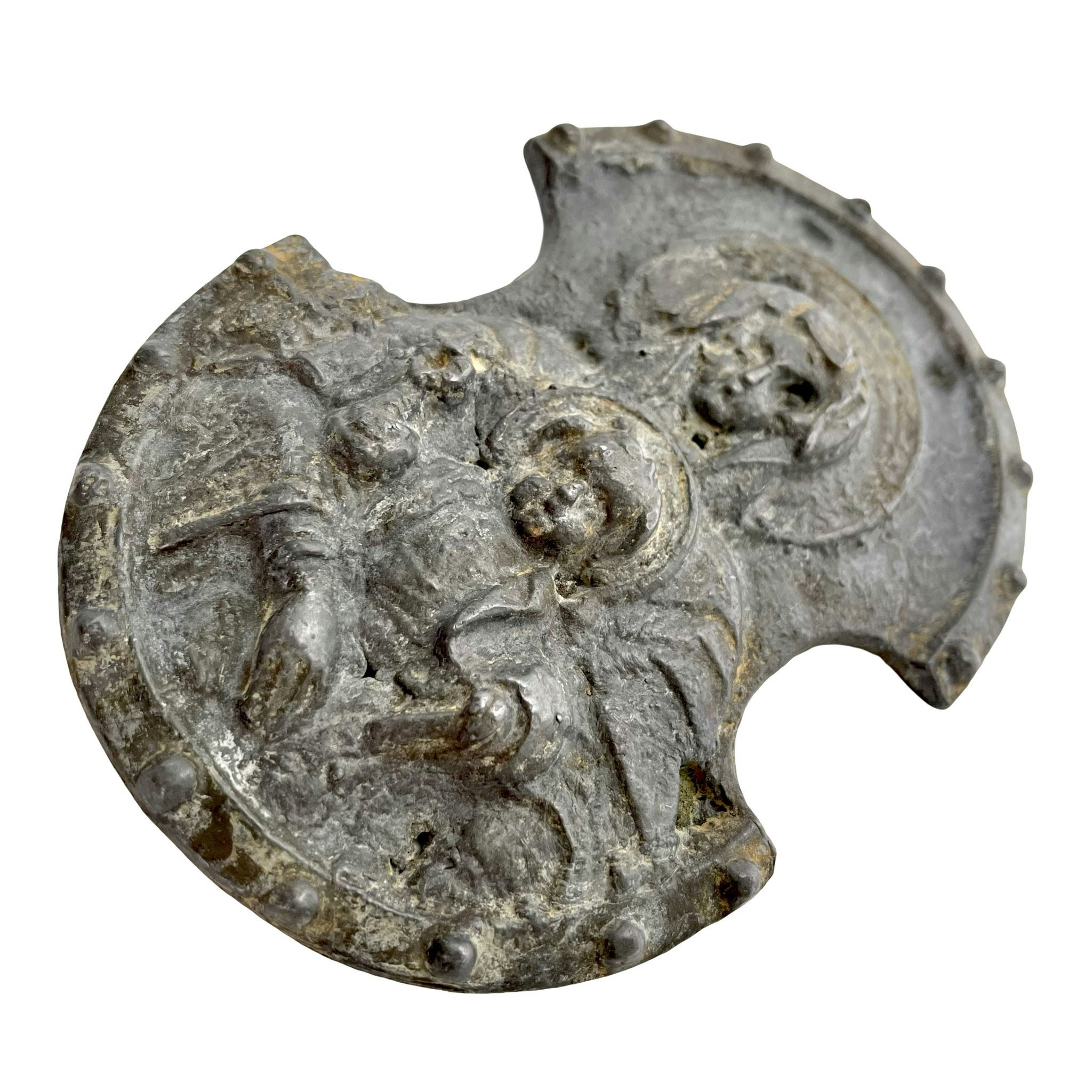 Rilievo antico, Vergine Maria e Cristo Bambino, metallo
