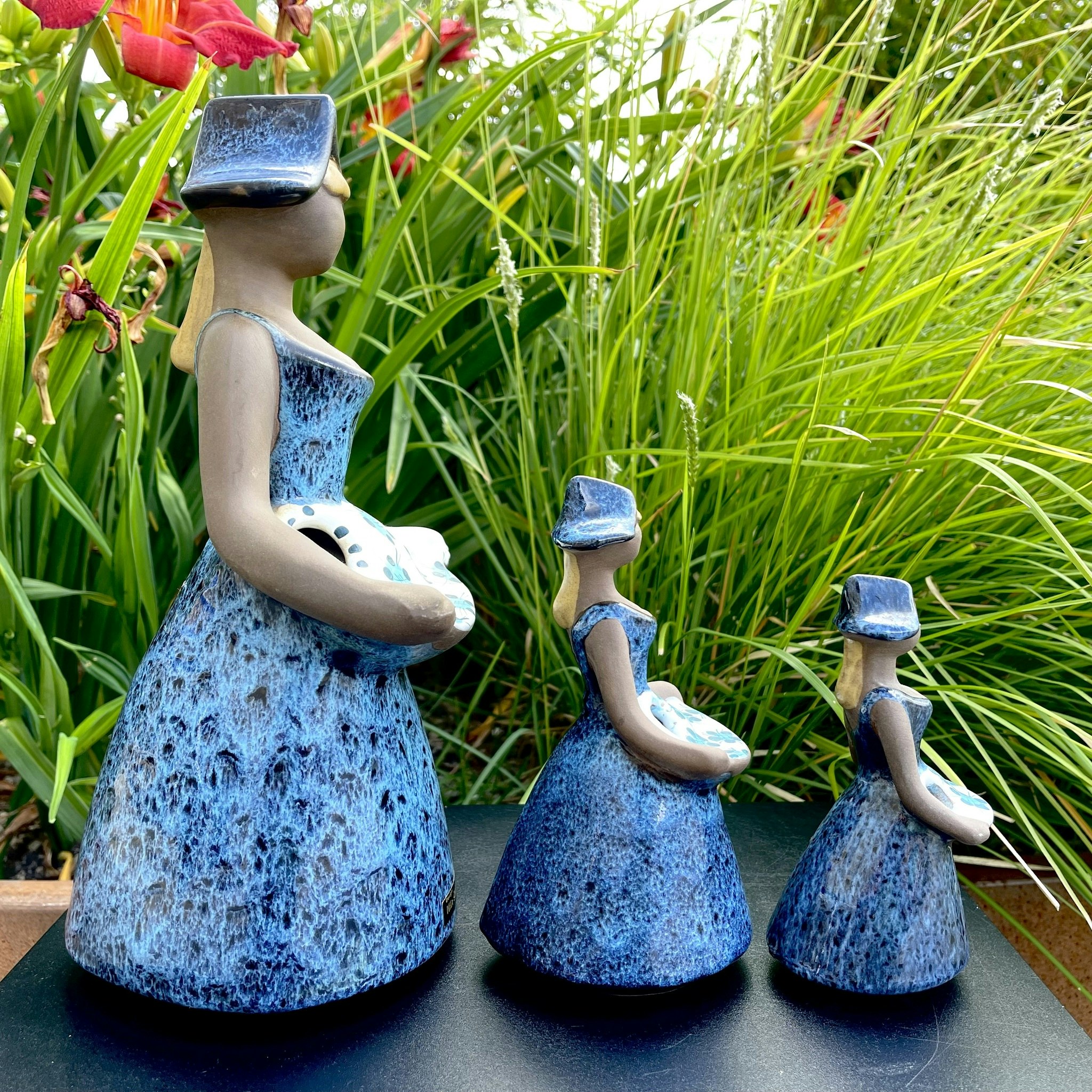 Vintage, 3 figurines de fille en céramique par Ulla Skogh pour Jie Gantofta Suède