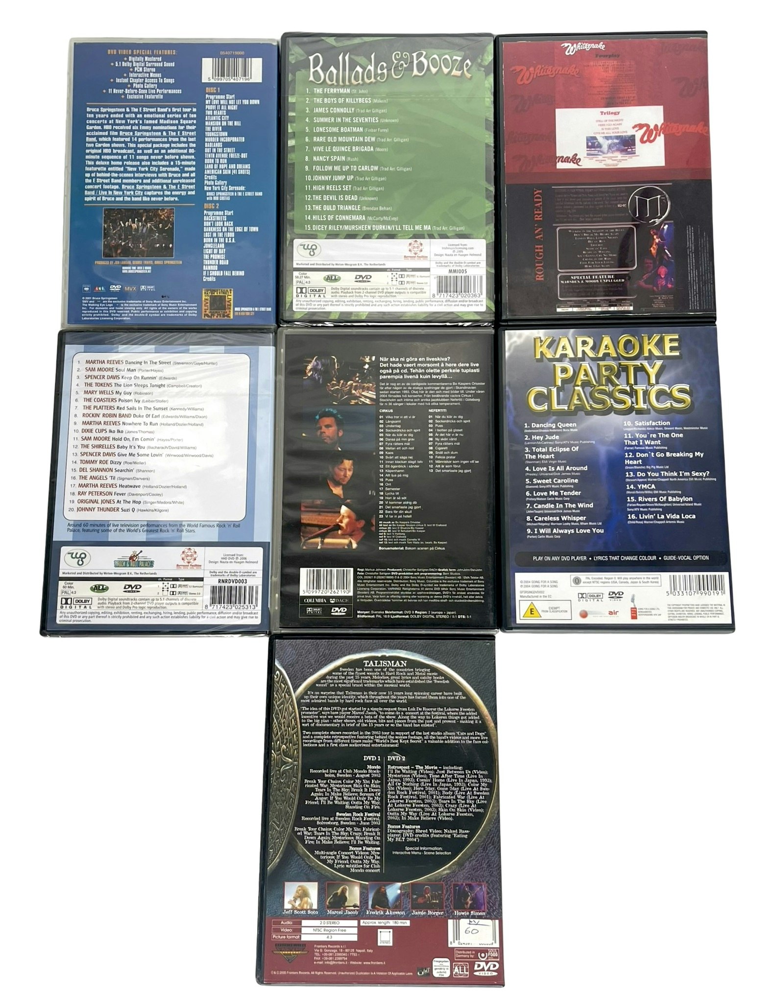 Samling av Olika Musik DVD 7st