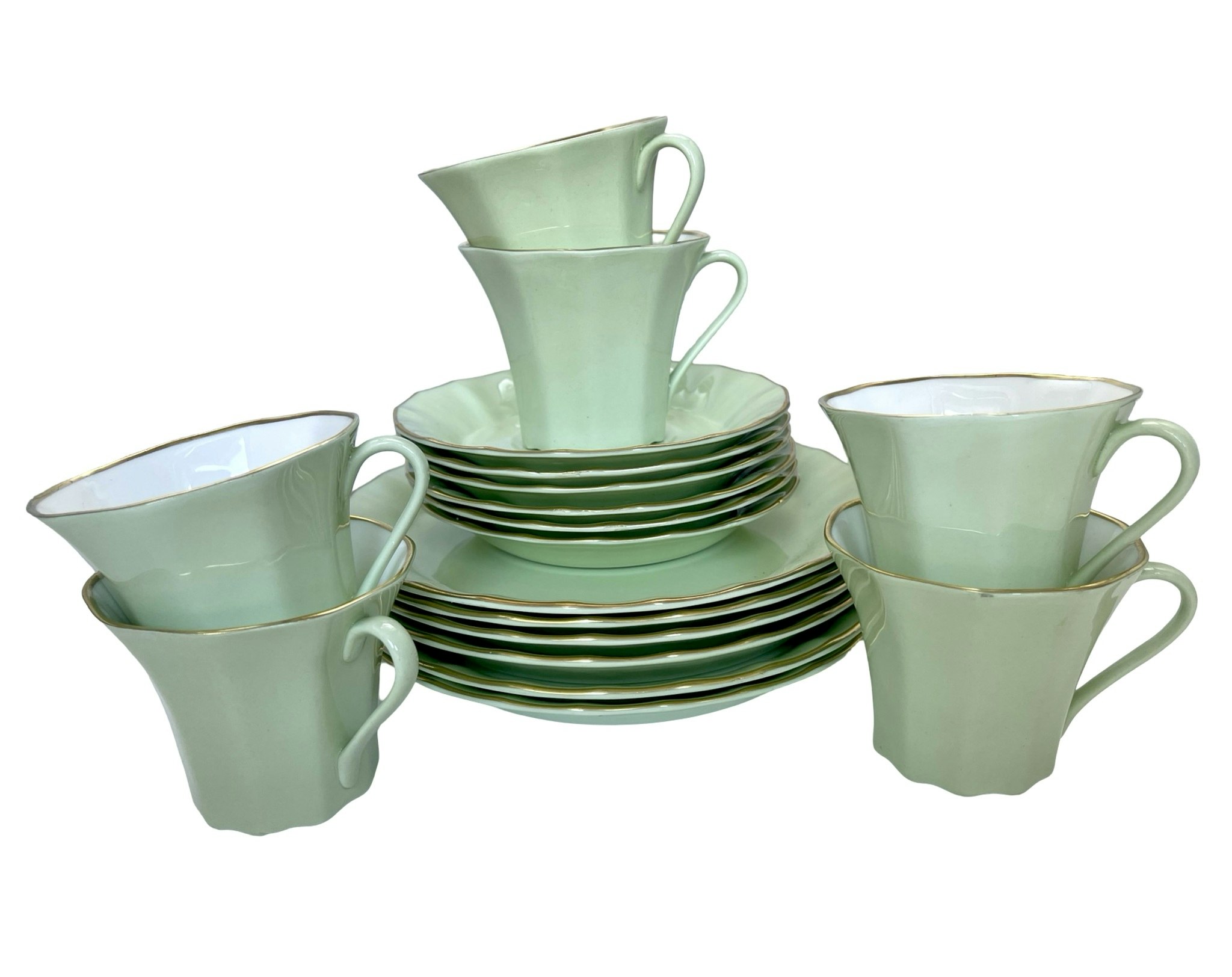 Vaisselle café/daim, 18 pièces, porcelaine tendre Gustavsberg