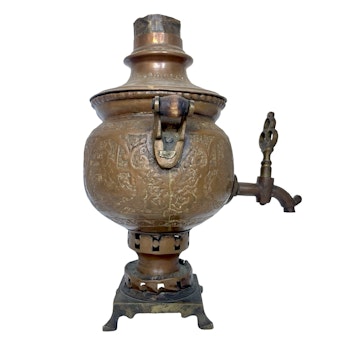 Antiikkisamovar, kupari 1800-luvulta