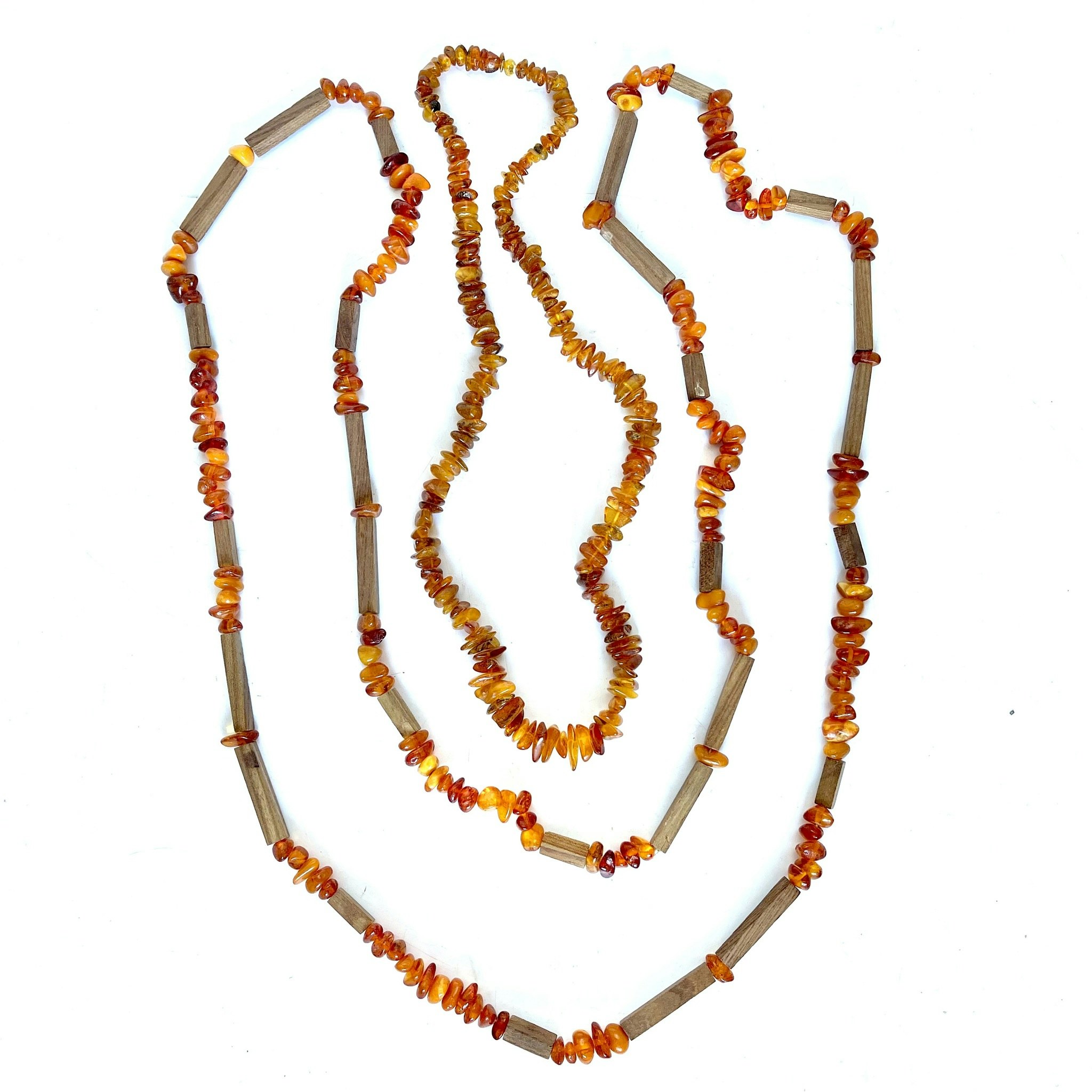 Vintage, 2 St. naturliga bärnstens halsband