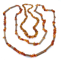 Vintage, 2 pcs. natural amber necklaces