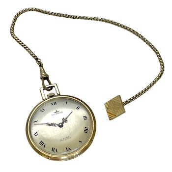 Dugena Anker 17 jewel pocket watch, Antishock with chain