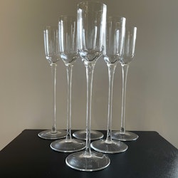 6 st Champagne snaps handblåst glas