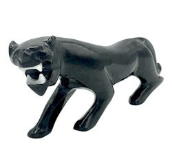 Skulptur, Ristade svart panter, onyx sten