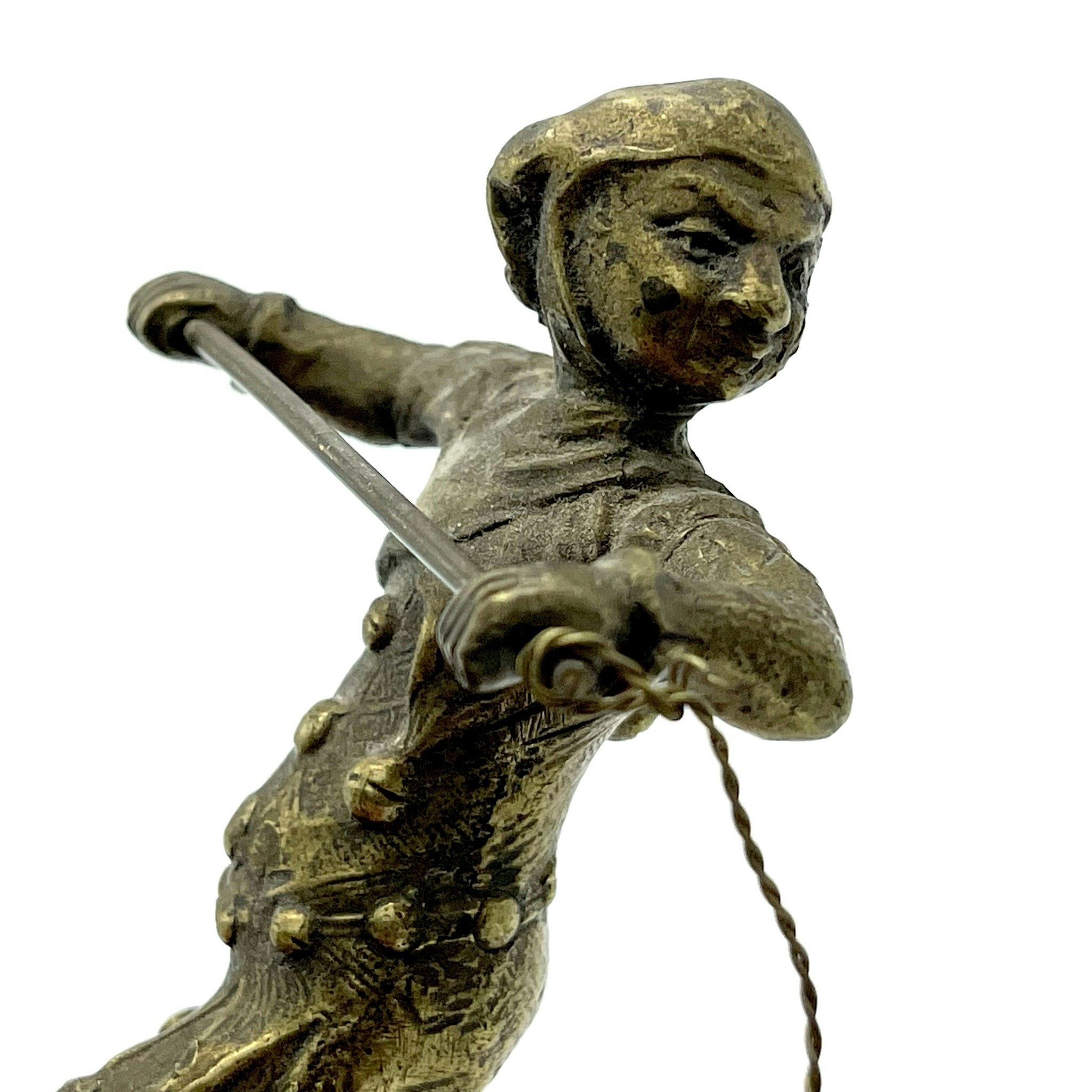 Antik mässing staty, Clown