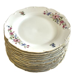 12 plates, Schlaggenwald porcelain, Czechoslovakia