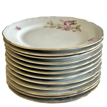 12 assiettes, porcelaine MSB, Tchécoslovaquie