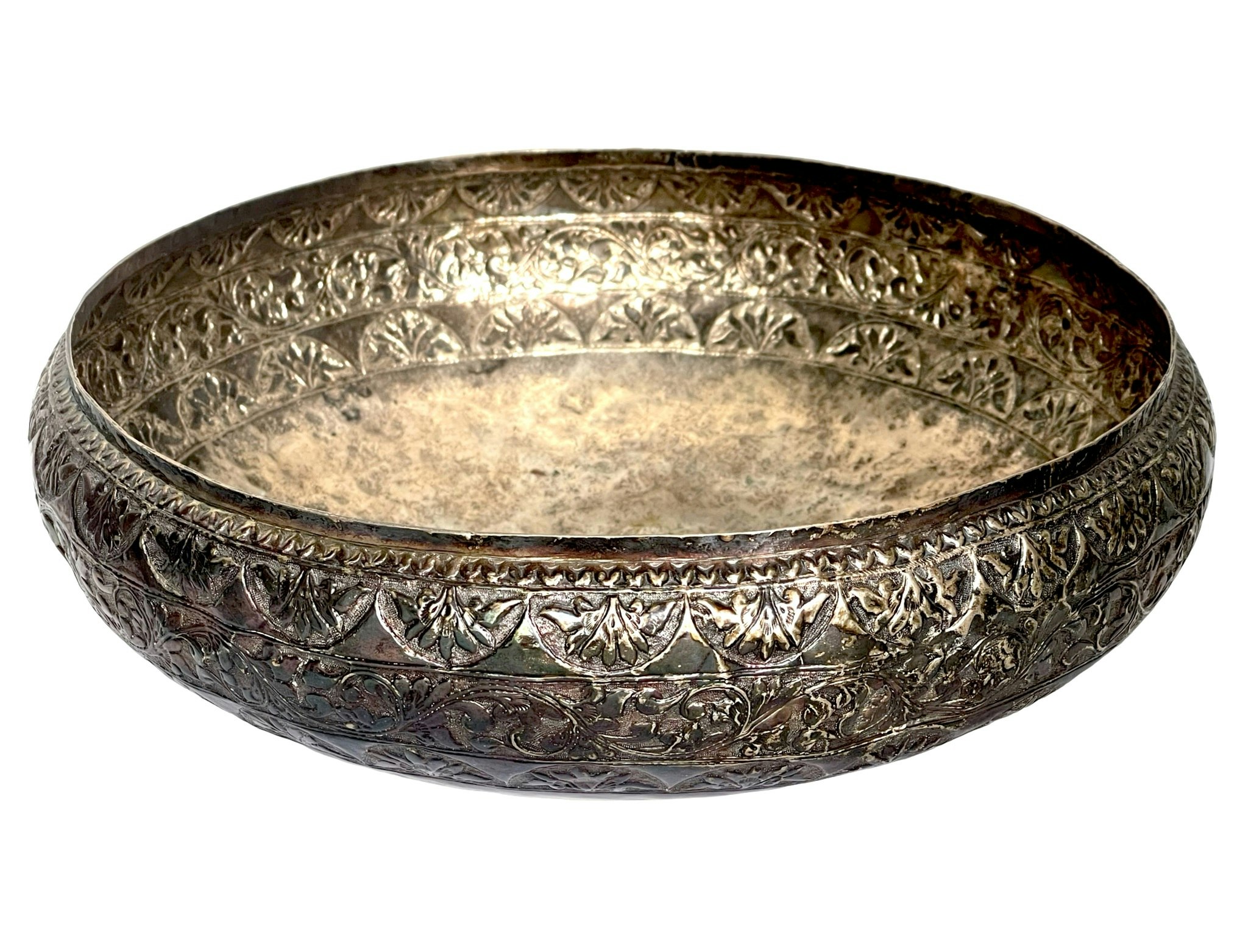 Antique genuine silver bowl 18th century, 32 cm