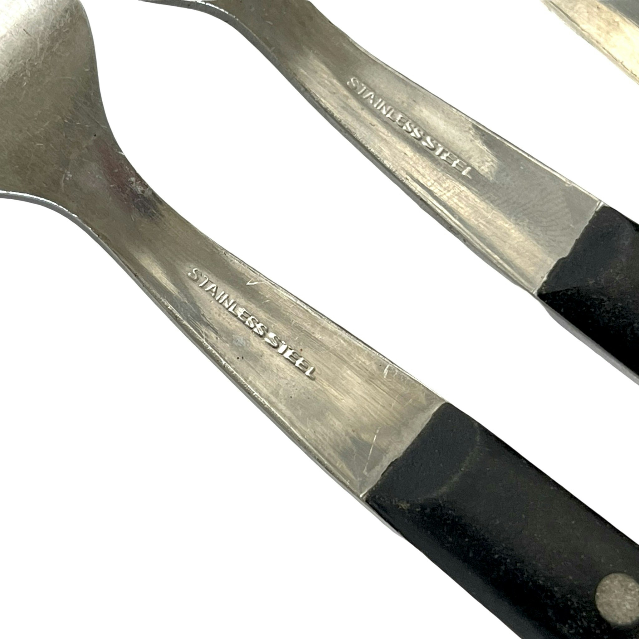 7 st, Gafflar i rostfritt med svart handtag