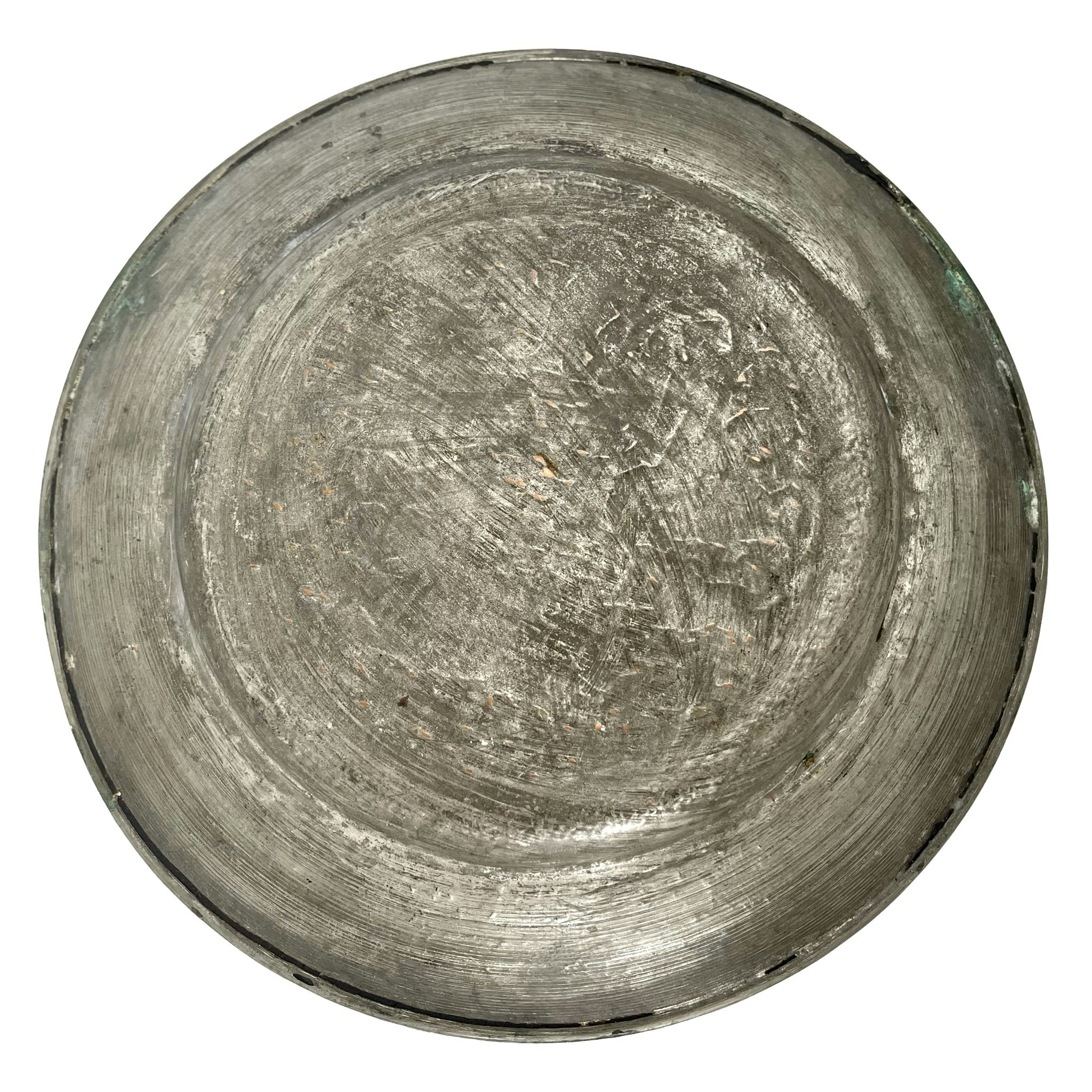 Orientalisk Hamrad dekor, koppar fat, 1700-tal, signerad