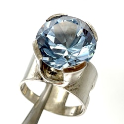 Ring sterling silver, 1 fasettslipad Topas, ca 7 ct