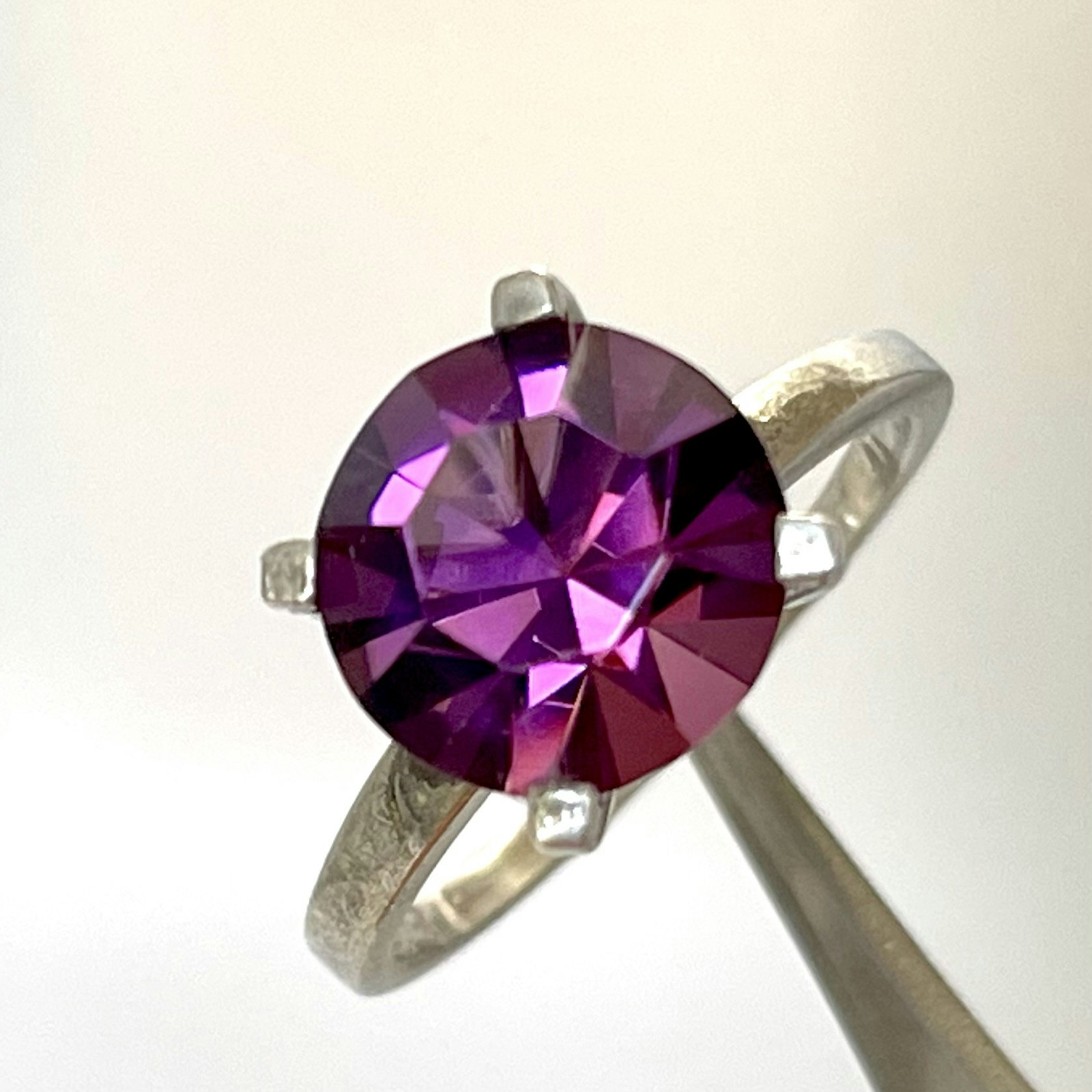 RING, HSG 925 sterling silver, lila sten