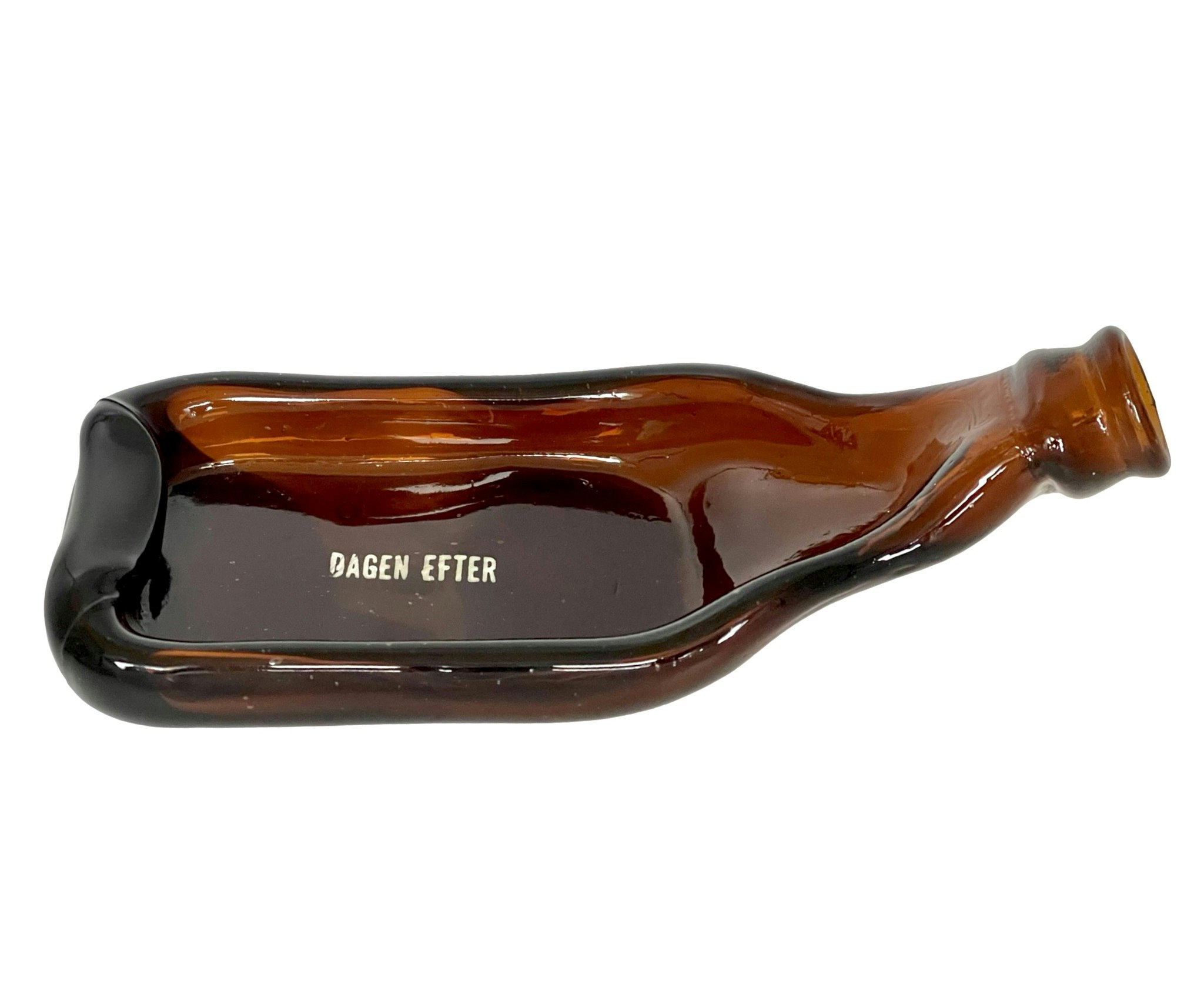 Konstglasflaska Skål/Askfat, Skulpterat glas