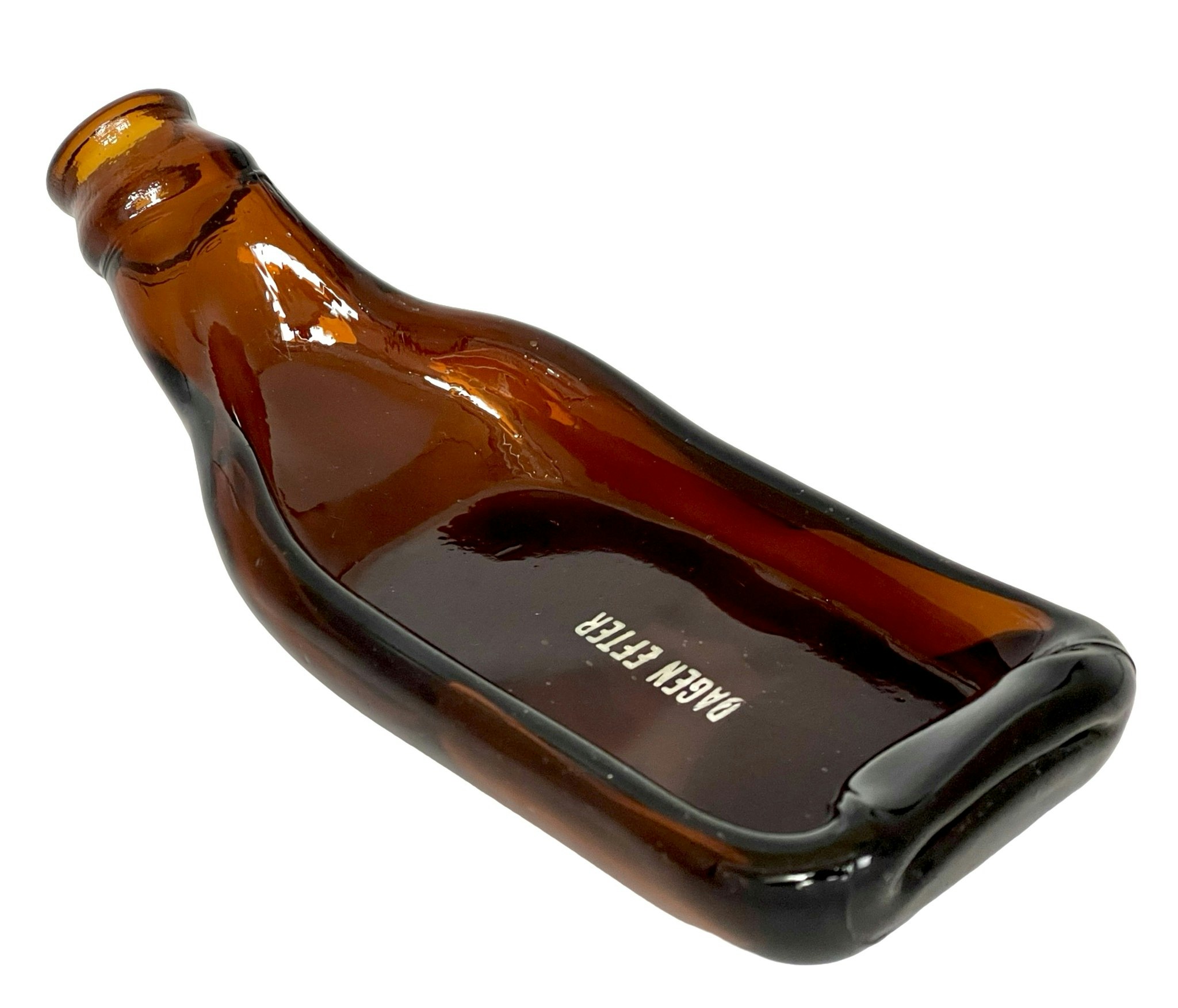 Konstglasflaska Skål/Askfat, Skulpterat glas