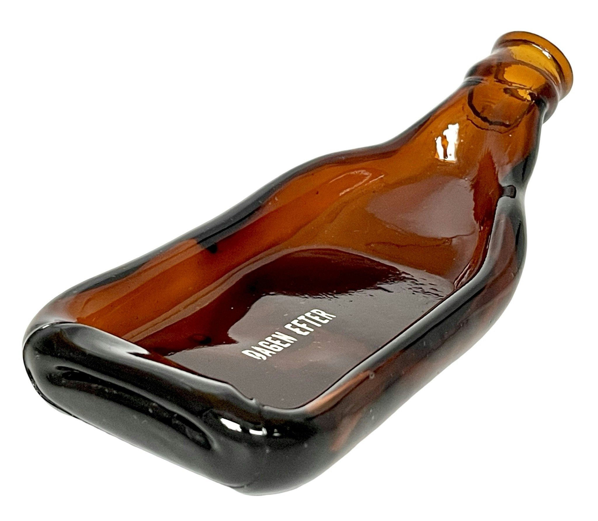 Konstglasflaska Skål/Askfat, Skulpterat glas