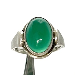 Ring 835 silver grön sten, 60-tal