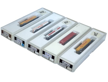 5 kpl, Märklin Z Mini-Club, 82181, 8619, 86501, 2 x 8625 Shell 4-akseliset säiliövaunut