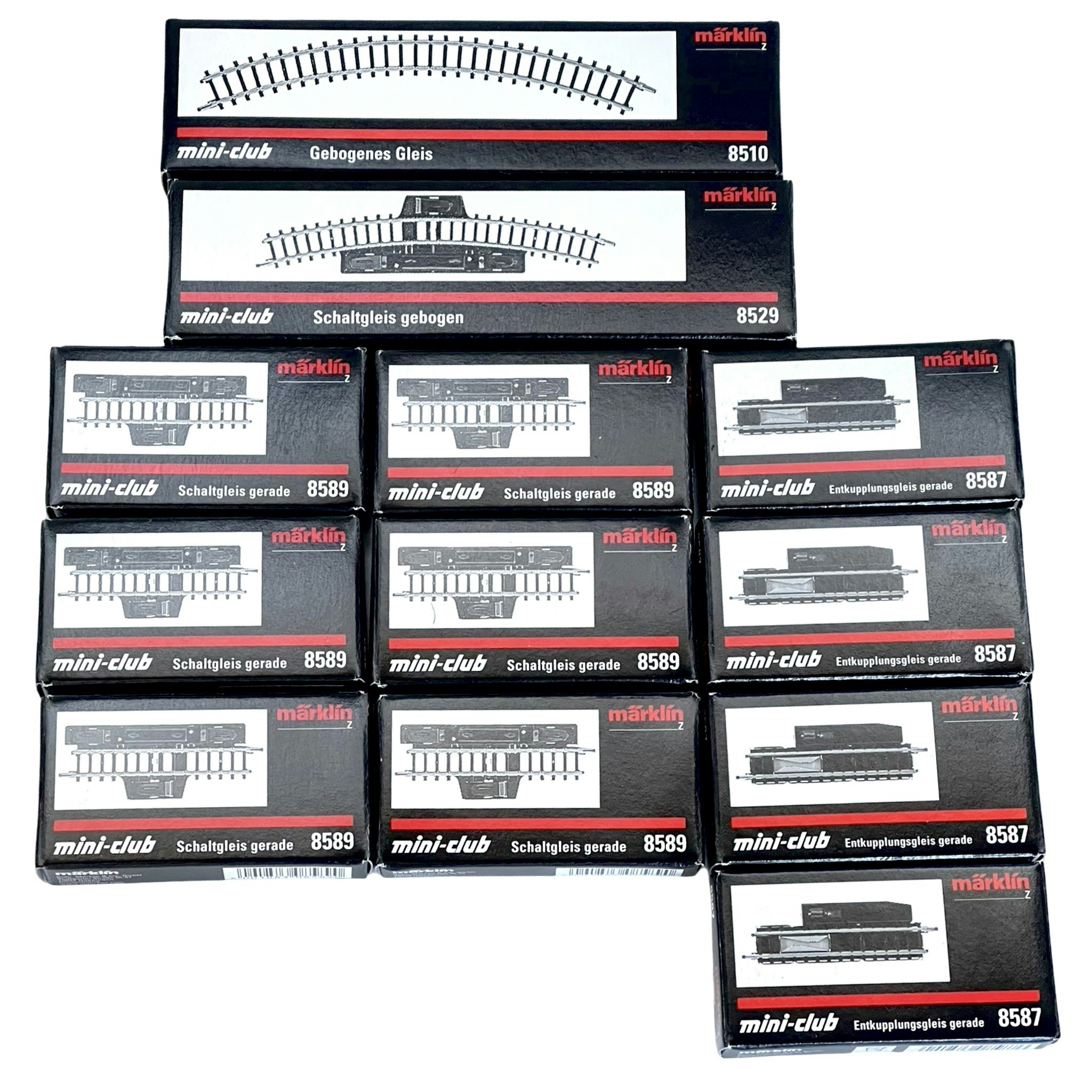 12 pcs, Märklin Z Mini-Club 8587, 8589, 8510, 8529