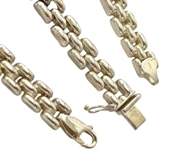 Halsband med Armband silver 925 tre rader, Italy