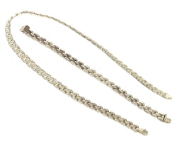 Halsband med Armband silver 925 tre rader, Italy