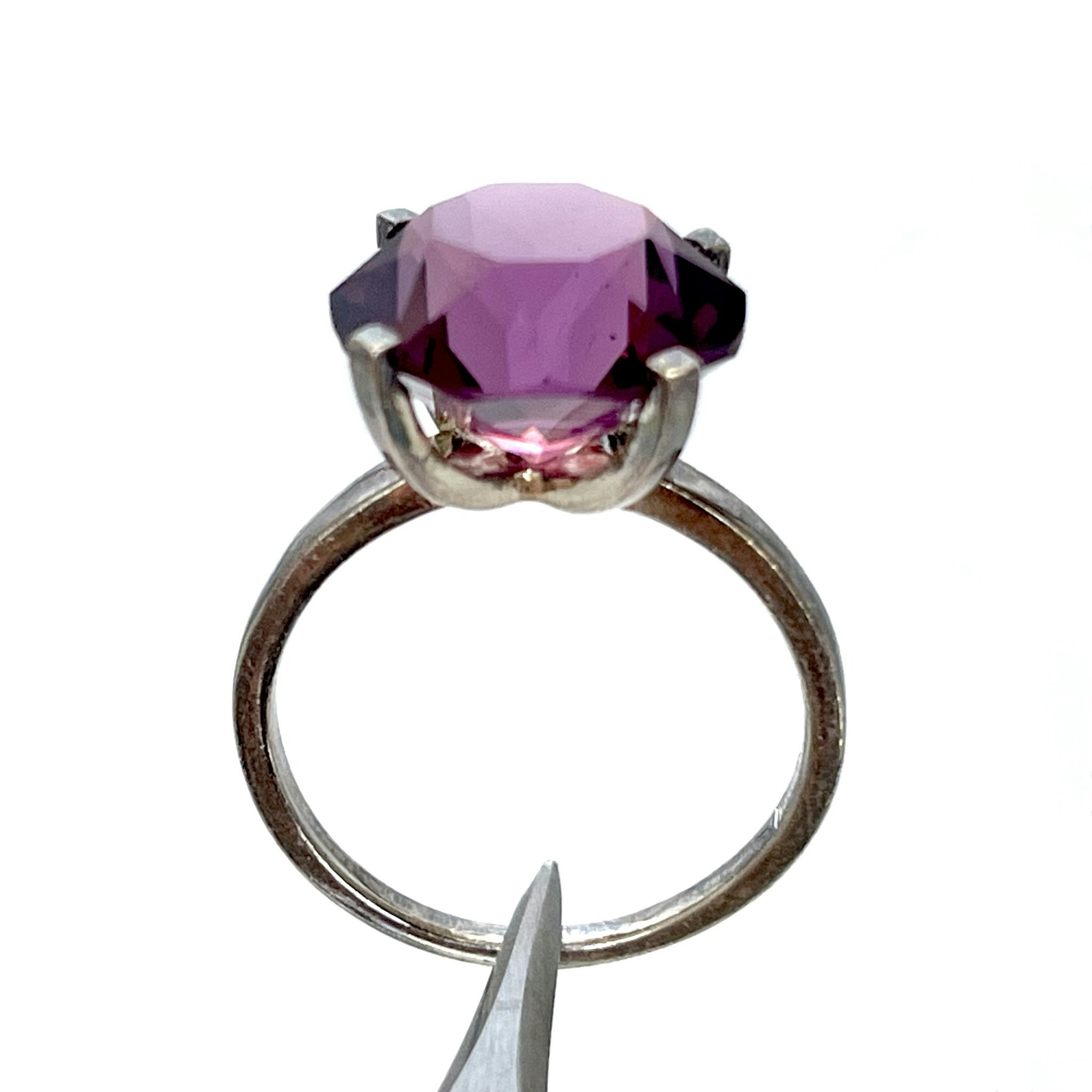 RING, HSG 925 sterling silver, lila sten