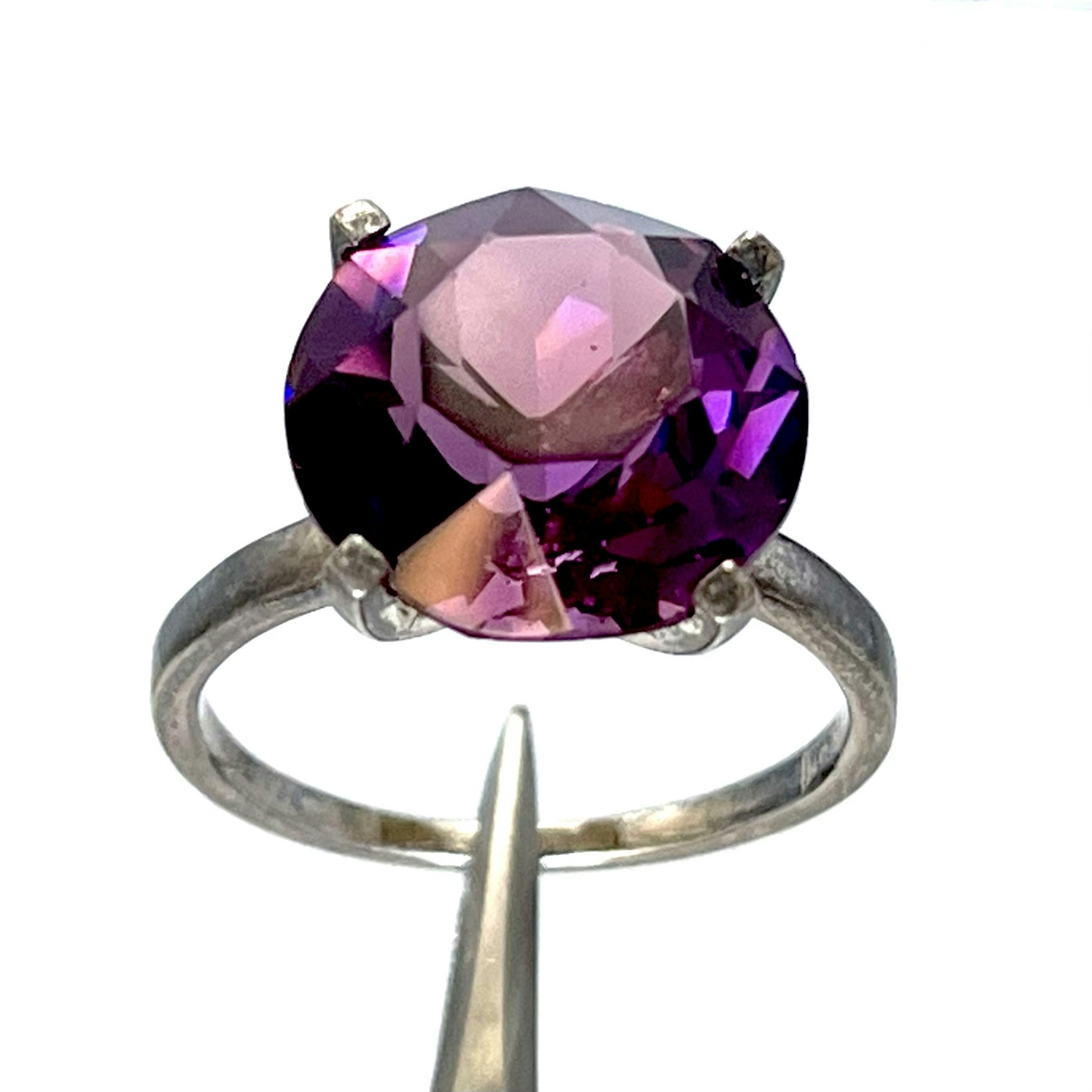 RING, HSG 925 sterling silver, lila sten