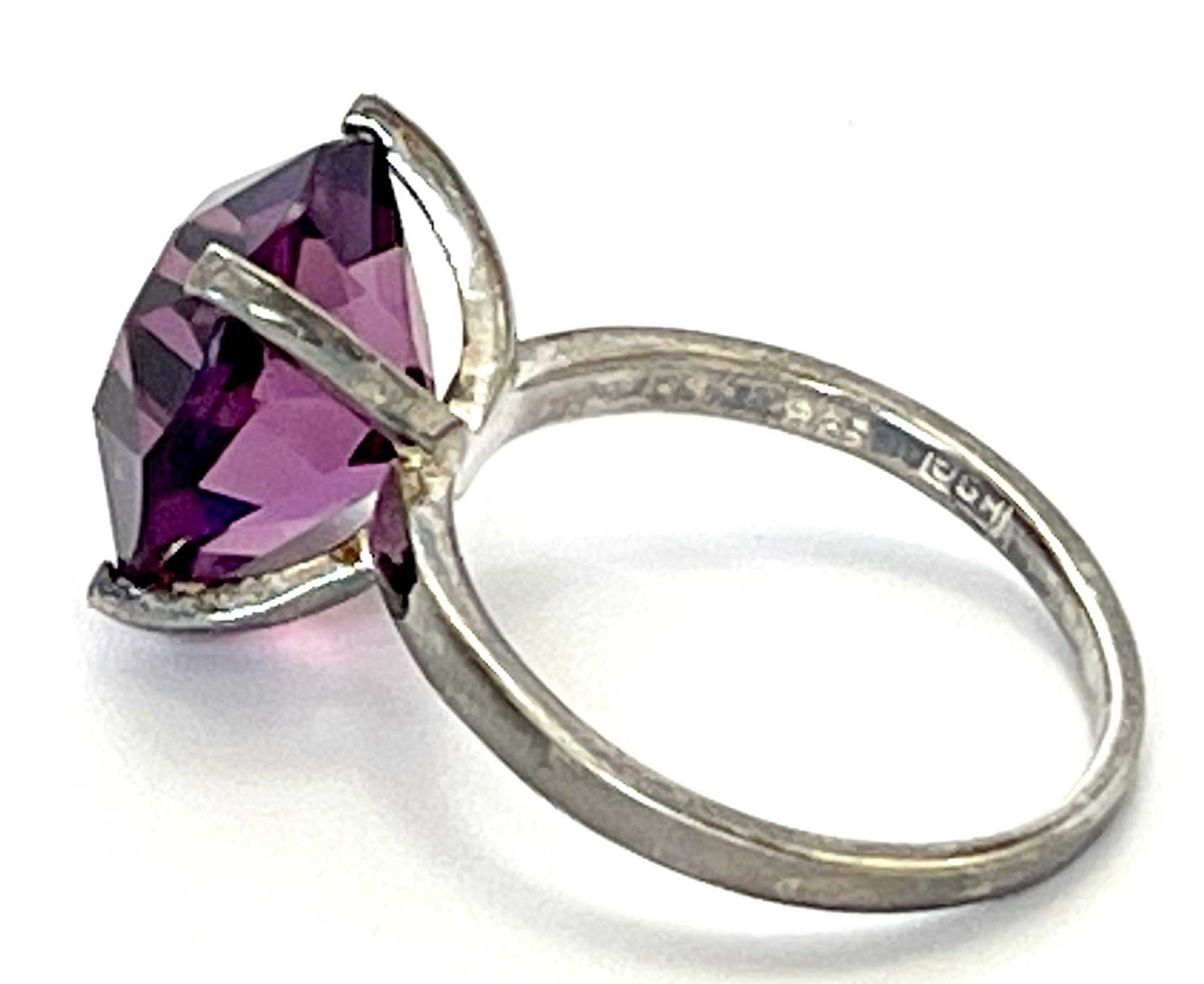 RING, HSG 925 sterling silver, purple stone