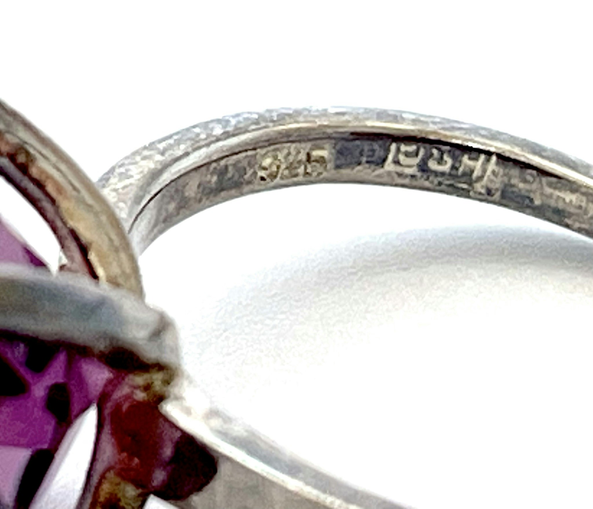 RING, HSG 925 sterling silver, lila sten