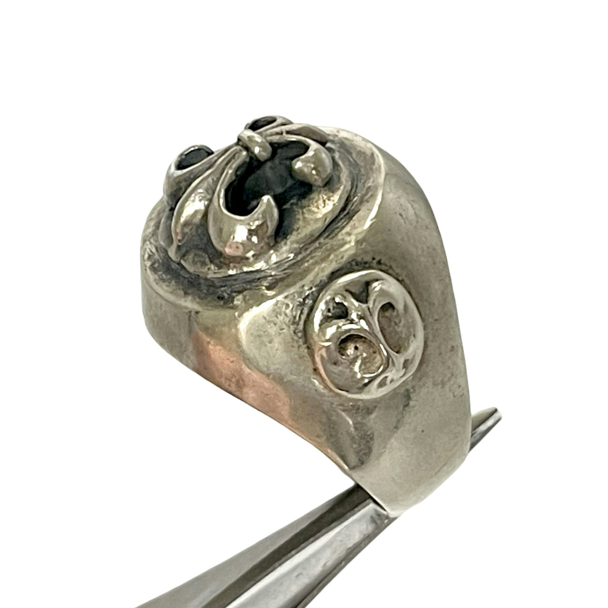 Signetring Fleur de Lys, lilja blomma 925 sterling silver