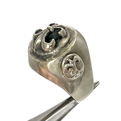 Signetring Fleur de Lys, lilja blomma 925 sterling silver