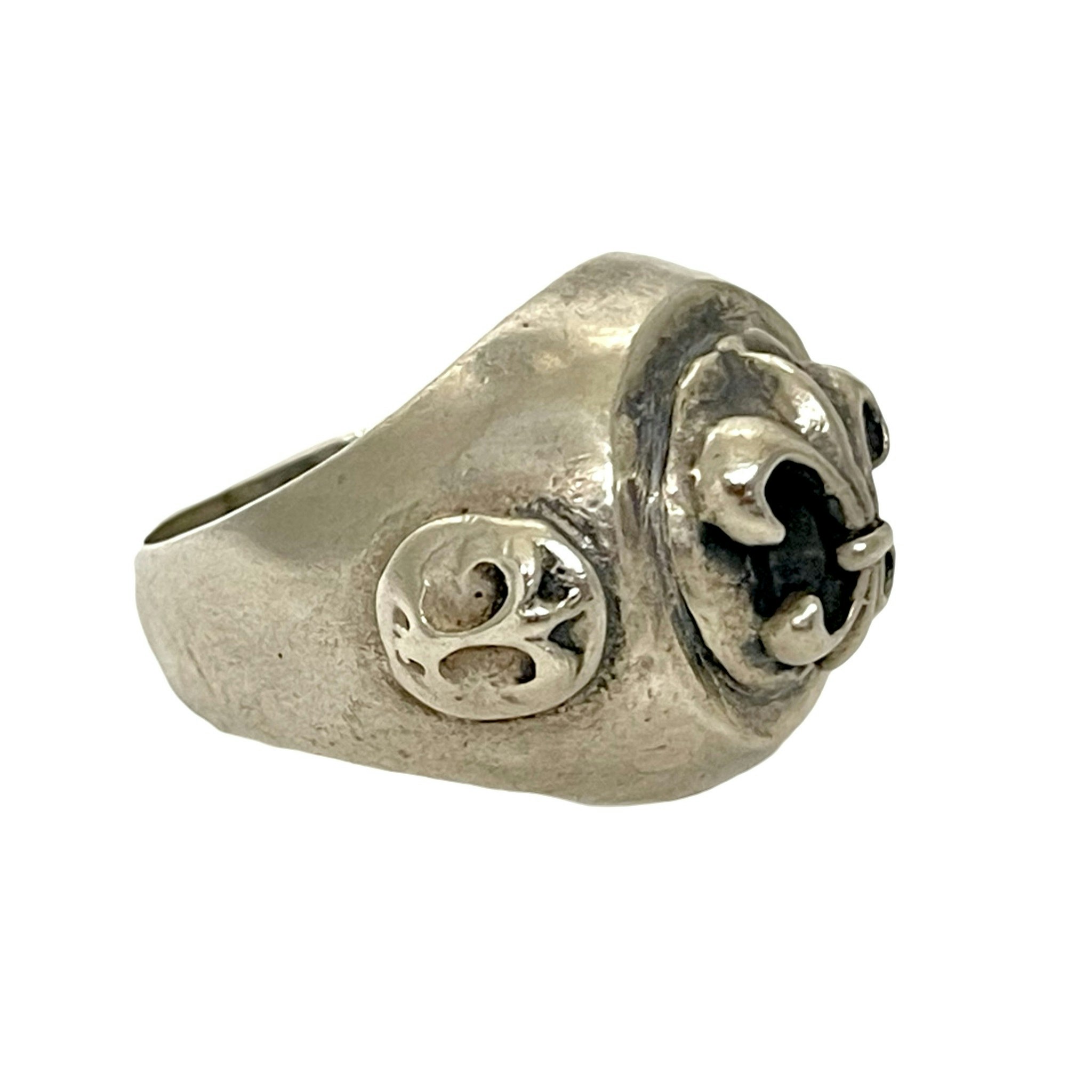 Signetring Fleur de Lys, lilja blomma 925 sterling silver