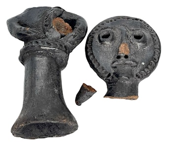 Antik Tête en Terre cuite, Terrakotta Akan Nsodia, Kwahu, Ghana