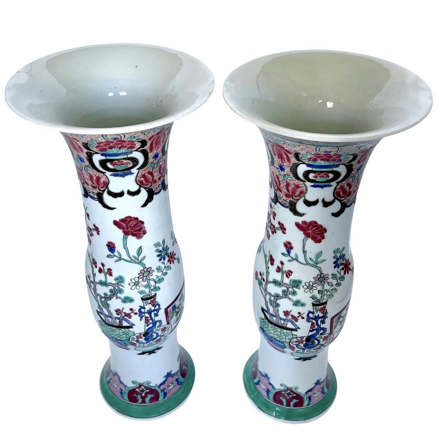 2 st, Kinesiska porslin vaser, Qing Dynastin 1644-1912