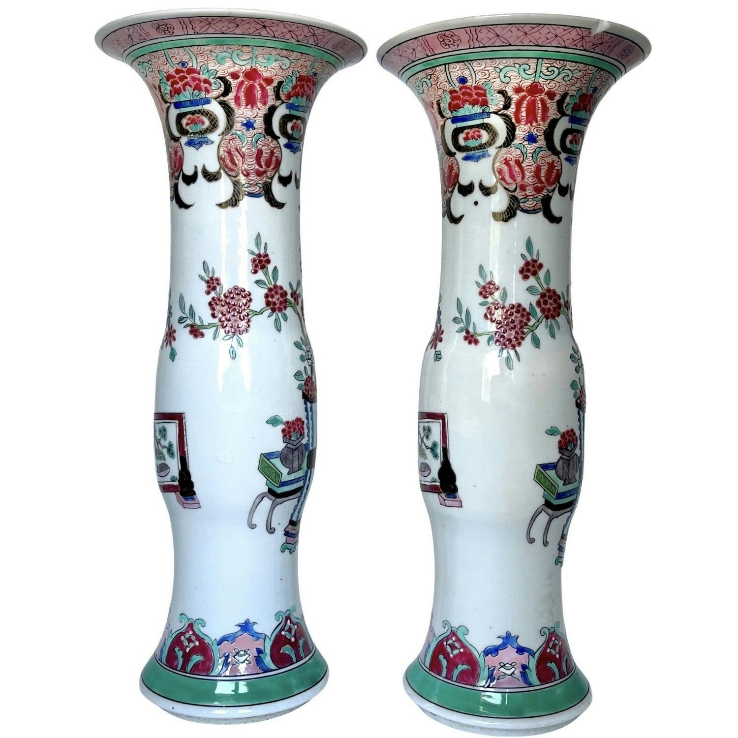 2 st, Kinesiska porslin vaser, Qing Dynastin 1644-1912