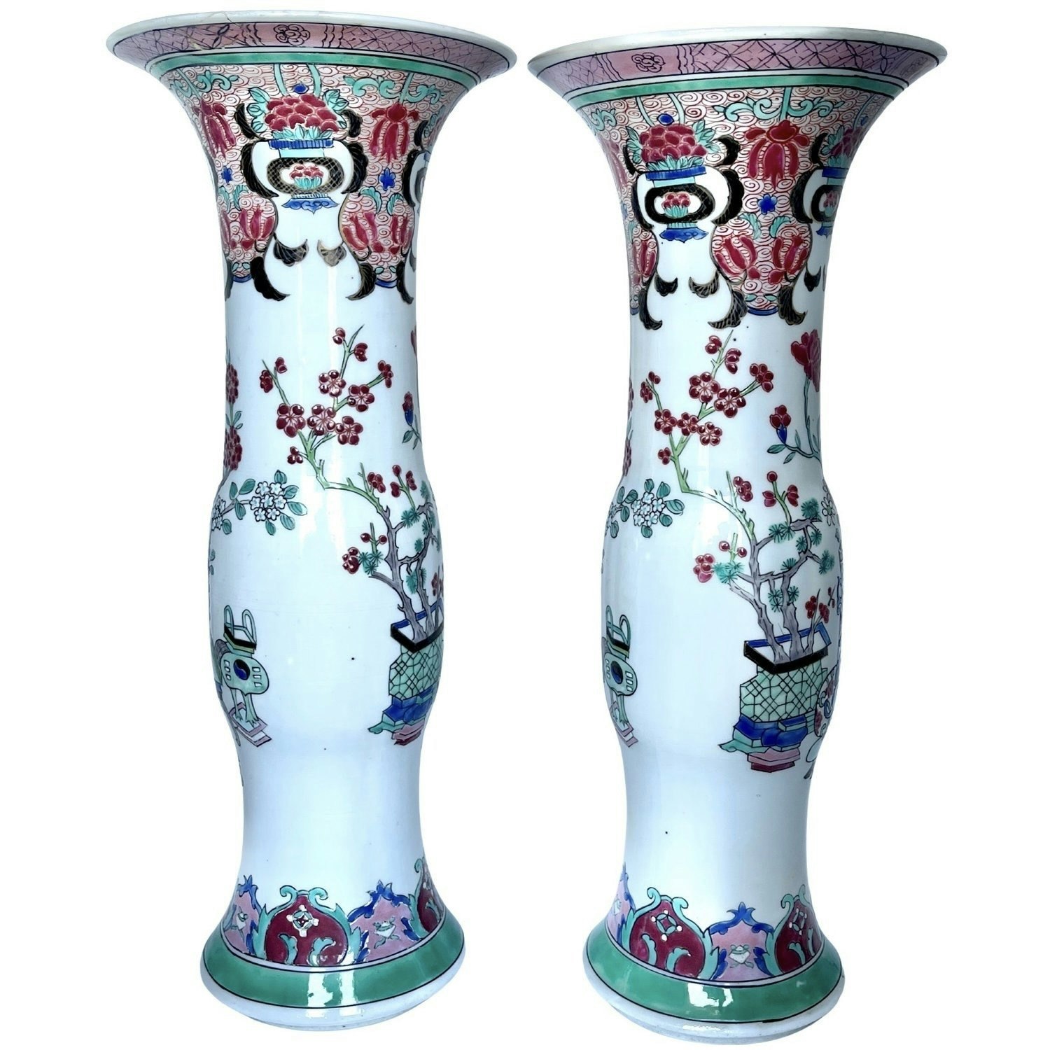 2 st, Kinesiska porslin vaser, Qing Dynastin 1644-1912