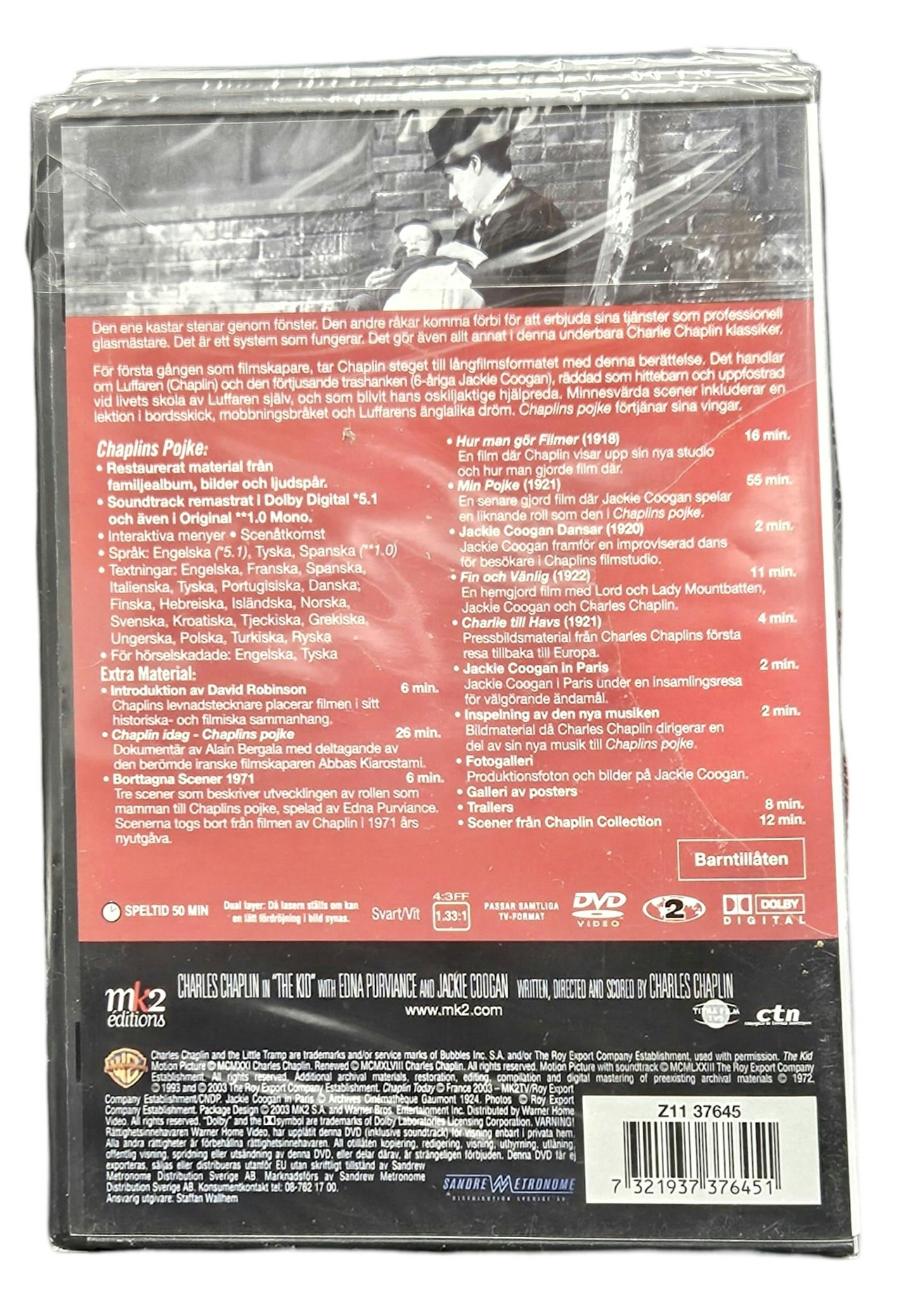 The Chaplin Collection, Chaplins Pojke, DVD NY