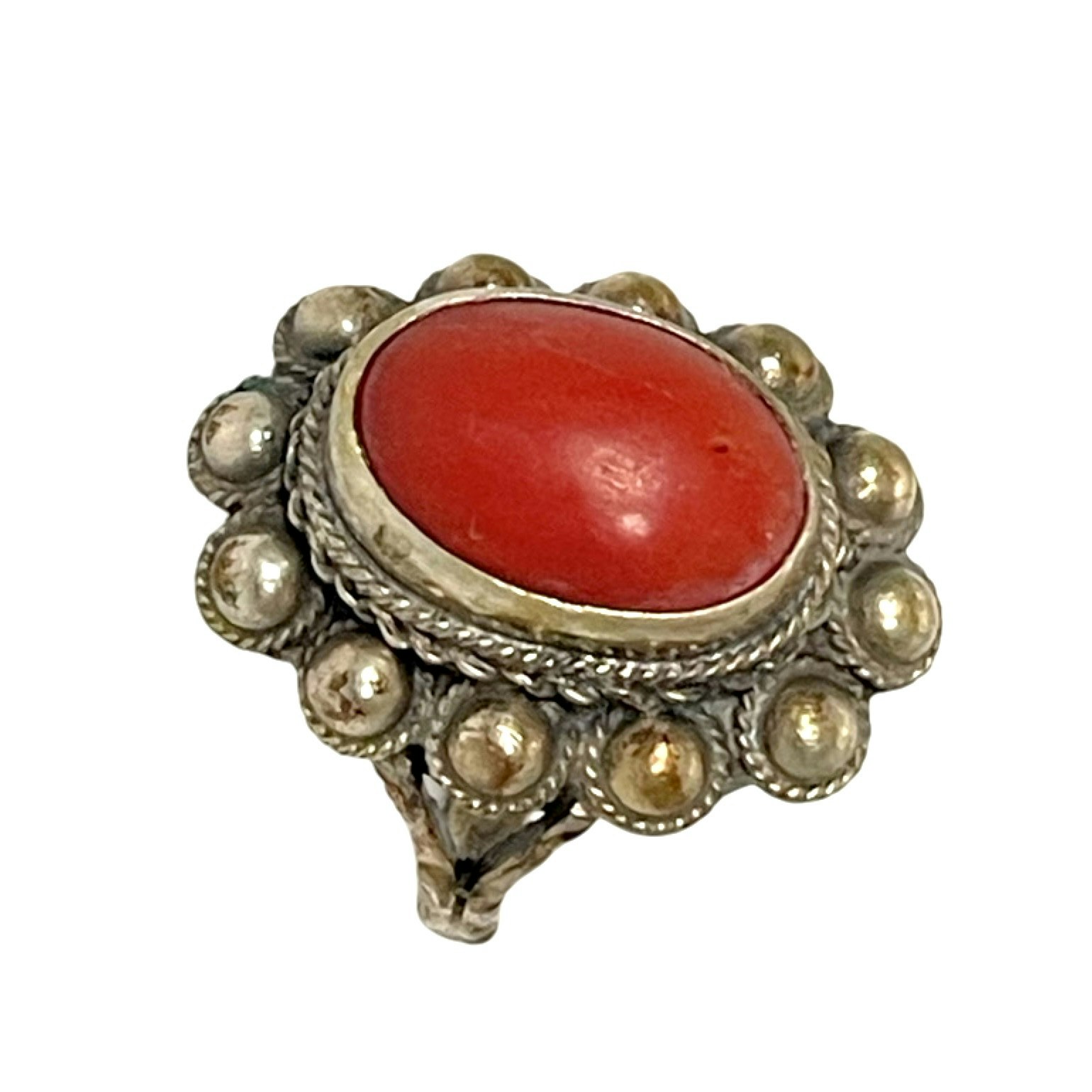Antik korall silverring