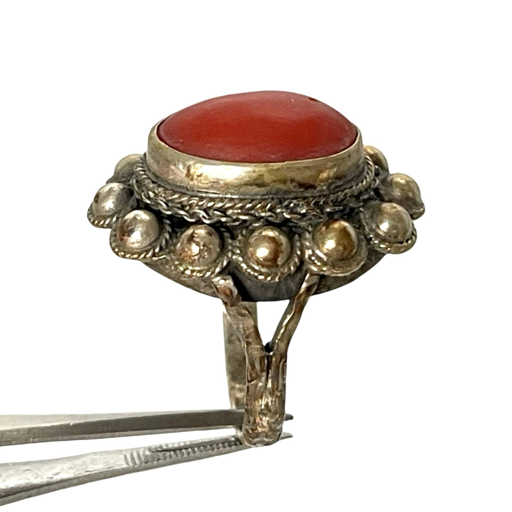 Antik korall silverring