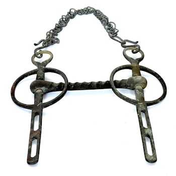 Antique Liverpool horse driving Rigid Bit, forged