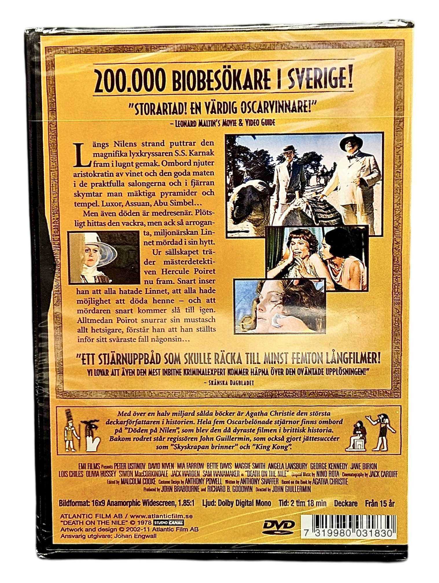 Agatha Christies, Döden På Nilen, DVD NY