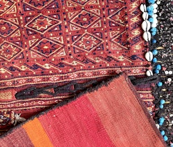 Antik orientalisk handknuten Sadelväska