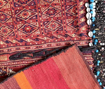 Antik orientalisk handknuten Sadelväska
