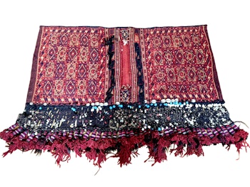 Antik orientalisk handknuten Sadelväska